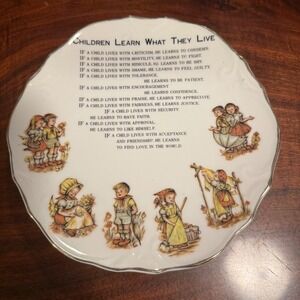 Children Learn What They Live Decorative Plate 1974 Albert E Price Vintage Decor